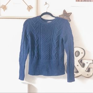 🥑 2/$40 GAP braided navy blue crewneck sweater XS